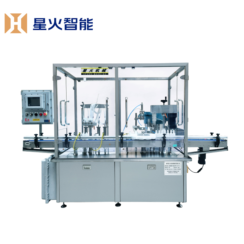 小型液体灌装一体机-油膜去除剂灌装旋盖机械(图1)